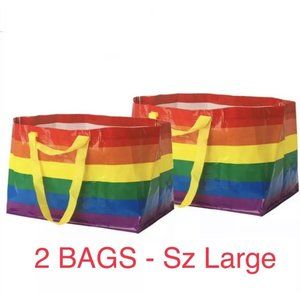 2 NEW IKEA * RESELLER Rainbow Bag Shopping